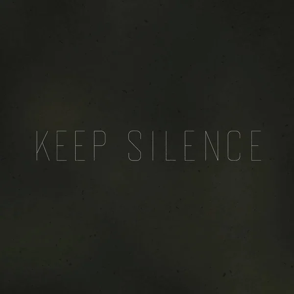 Keep Silence Poster Illustrazione Vettoriale Design Semplice — Vettoriale Stock
