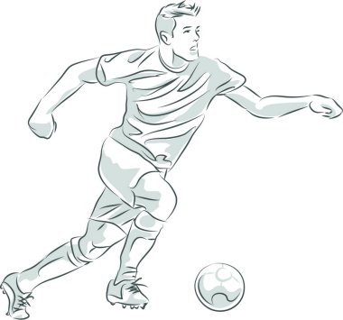 Futbol oyuncusu, web tasarımı için vektör şablonu 