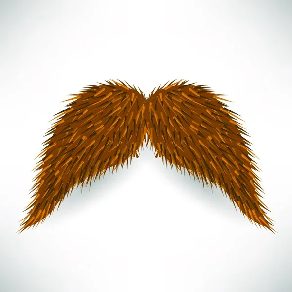 Brown Mustache Vector Illustration Simple Design — Stock Vector