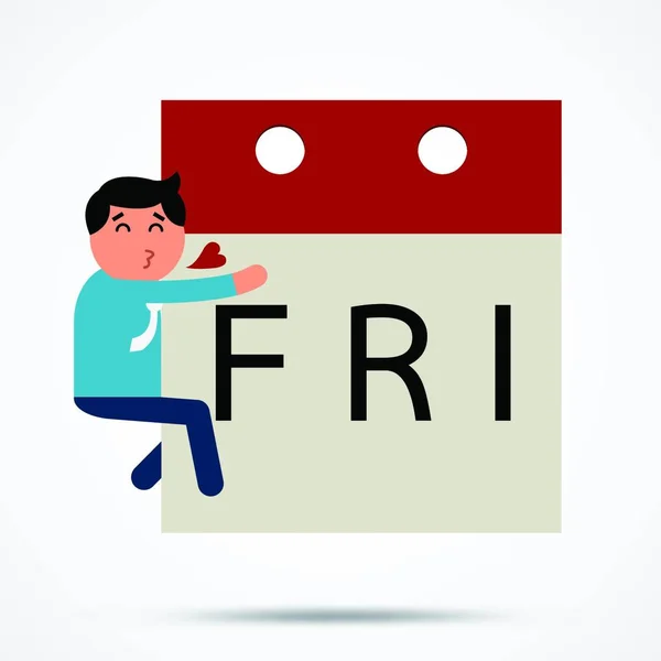 Illustration Love Friday — Stock Vector