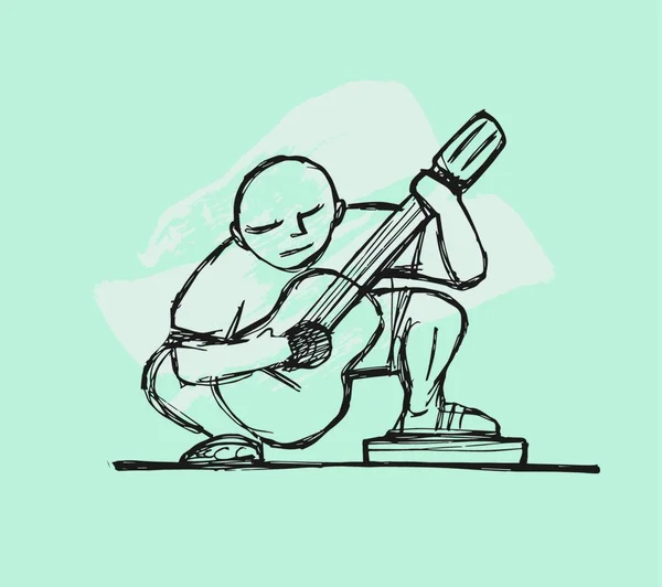Ilustracja Gitarzysty — Wektor stockowy