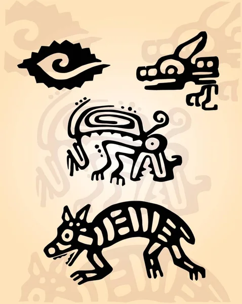 Illustration Prehispanic Symbols — Stock Vector