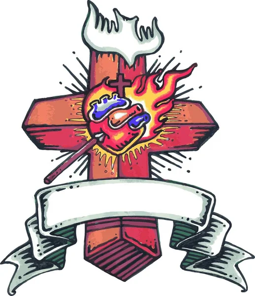 Illustration Des Religiösen Christlichen Kreuzes — Stockvektor