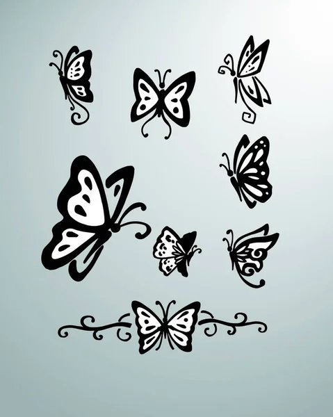 Illustration Butterflies Vector — Stock Vector