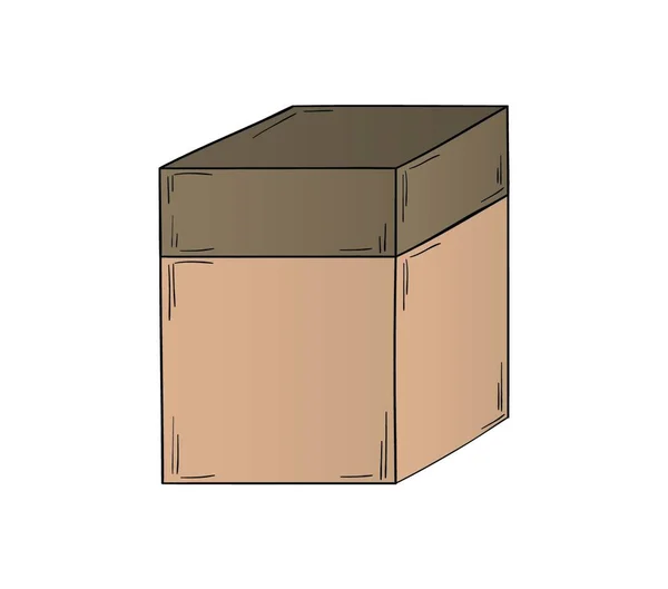 Απεικόνιση Του Κλειστού Χάρτινου Κουτιού — Διανυσματικό Αρχείο
