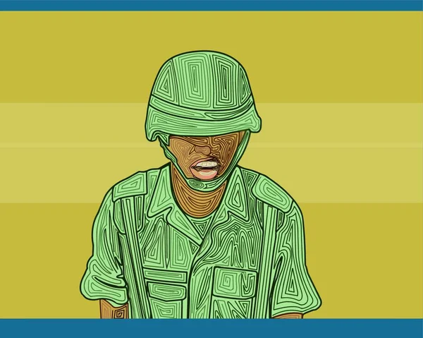 Soldier Moderne Vector Illustratie — Stockvector