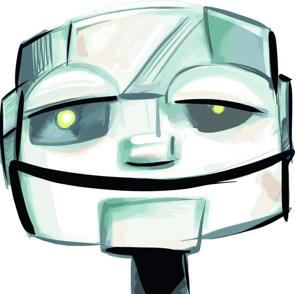 Illustration Metal Cartoon Robot — Stock Vector