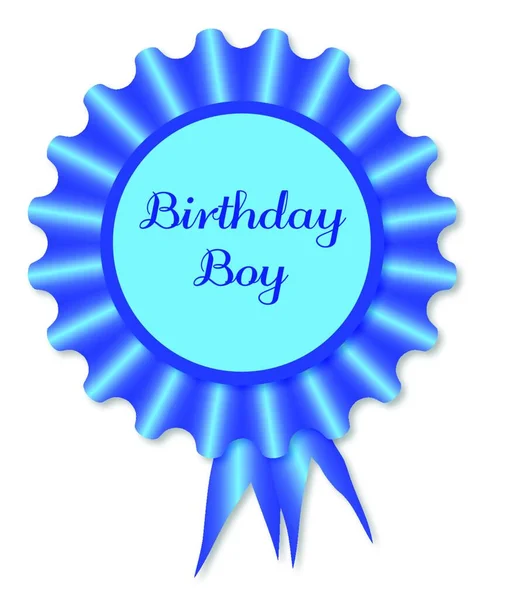 Birthday Boy Rosette Grafická Vektorová Ilustrace — Stockový vektor