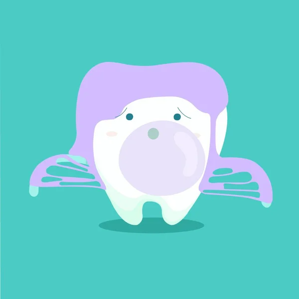 Personagem Desenho Animado Dentes Ilustração Colorida —  Vetores de Stock