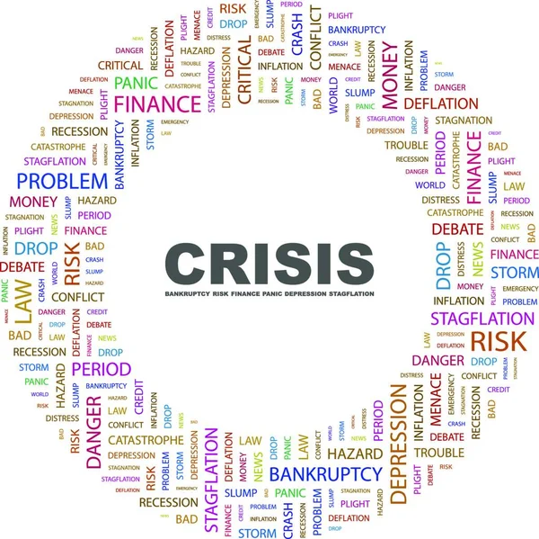 Crisis Text Grafisk Vektorillustration — Stock vektor