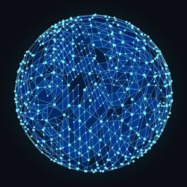 Koule Globální Digitální Připojení Technologický Koncept — Stockový vektor