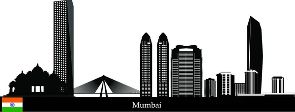 Illustration Der Skyline Von Mumbai — Stockvektor