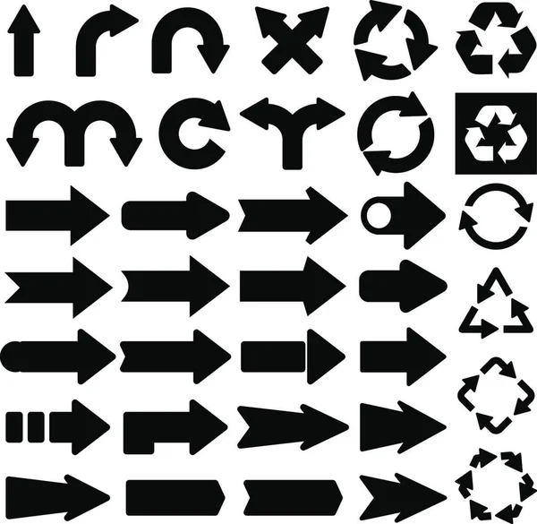 Flechas Iconos Vector Ilustración — Archivo Imágenes Vectoriales