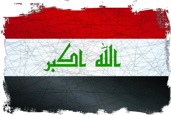 Illustration Irak Grunge Flag — Stock vektor