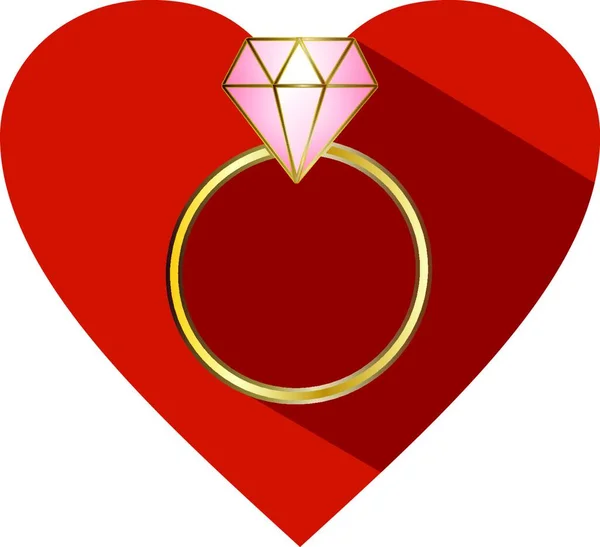 Abbildung Des Diamantenen Verlobungsrings — Stockvektor