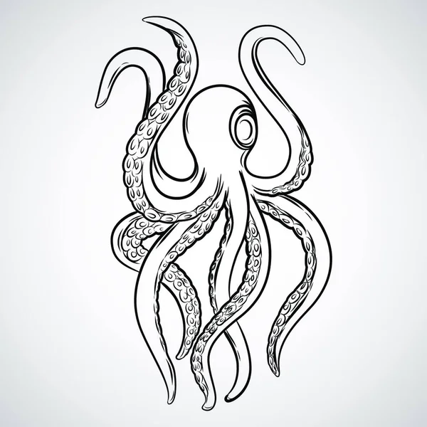 Illustration Kraken Tatueringsvektor — Stock vektor
