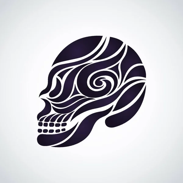 Illustrazione Del Vettore Del Tatuaggio Del Cranio — Vettoriale Stock