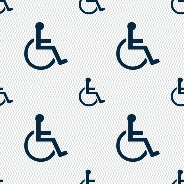 Disabled Icon Sign Seamless Pattern Geometric Texture Vector — Stock Vector