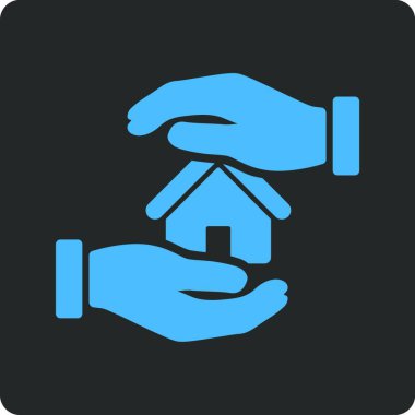 Emlak sigortası simgesi, vektör illüstrasyonu