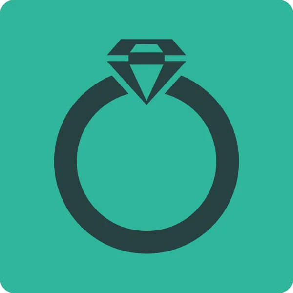 Ilustración Del Icono Del Anillo Diamantes — Vector de stock