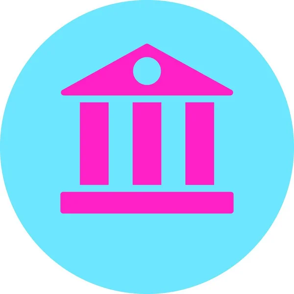 Banco Plano Color Rosa Azul Botón Redondo — Vector de stock