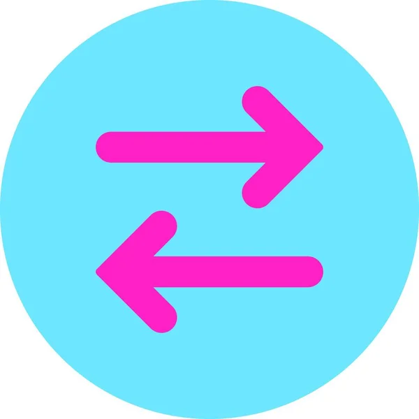Flip Horizontal Flat Pink Blue Colors Button — Stock Vector