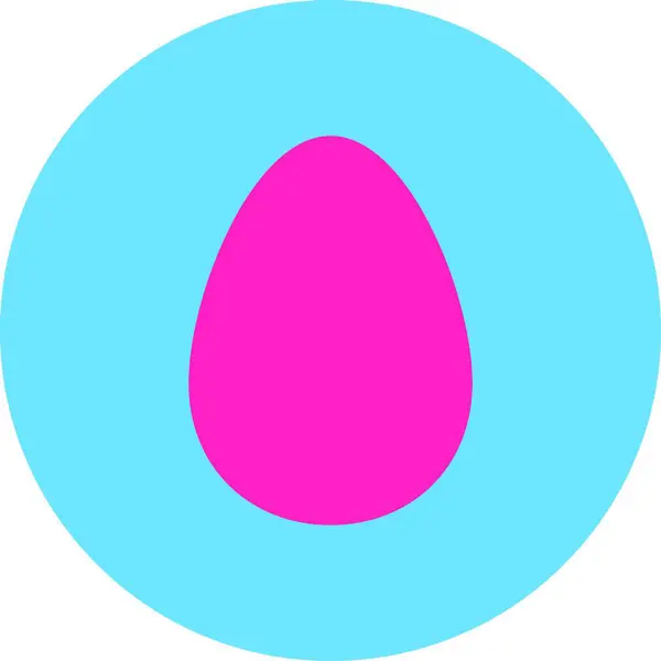 Huevo Plano Color Rosa Azul Botón Redondo — Vector de stock