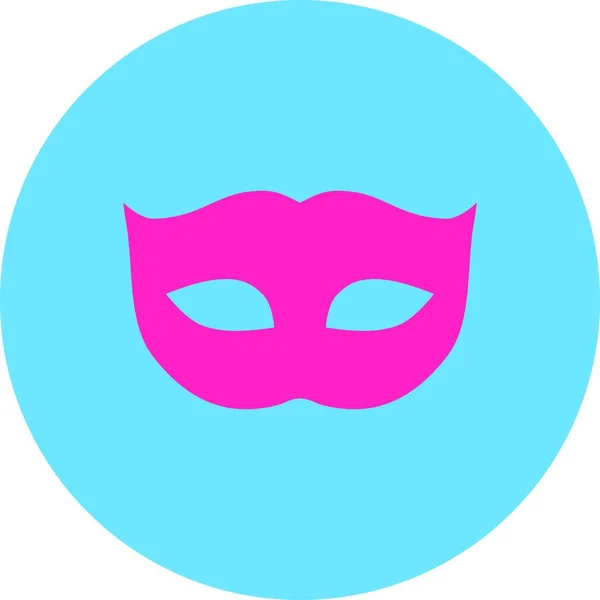 Privatsphäre Maske Flach Rosa Und Blauen Farben Runden Knopf — Stockvektor
