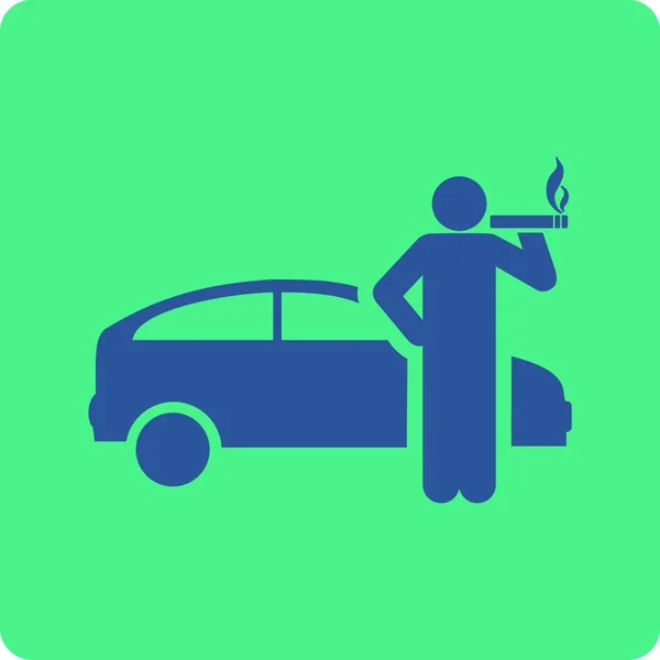 Rauchendes Taxifahrer Symbol Vektorillustration — Stockvektor