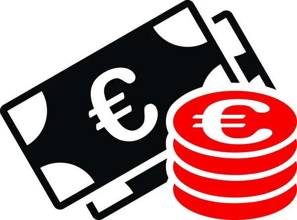 Eurokészpénz Ikon Vektor Illusztráció — Stock Vector