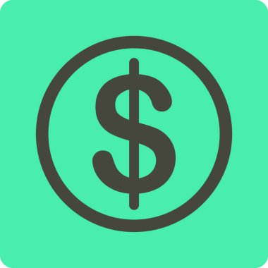 Dolar işareti simgesi, vektör çizimi