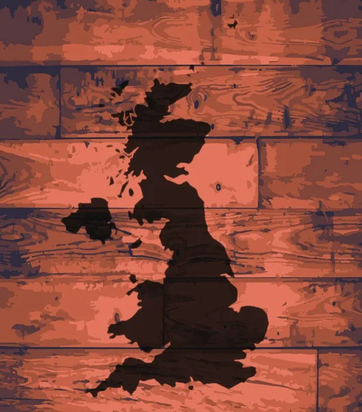 イギリスの地図ブランド グラフィックベクトルイラスト — ストックベクタ