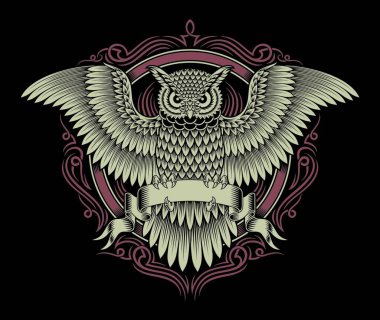 Baykuş, ağ basit illüstrasyon