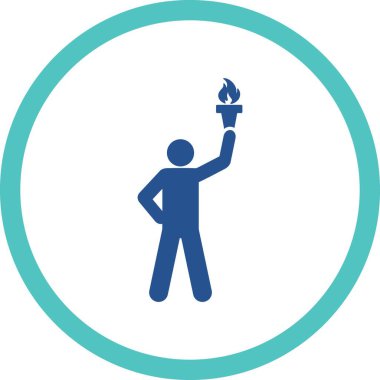 Özgürlük meşalesi simgesi, basit vektör illüstrasyonu 