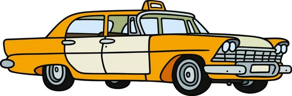 古い黄色のタクシー グラフィックベクトル図 — ストックベクタ
