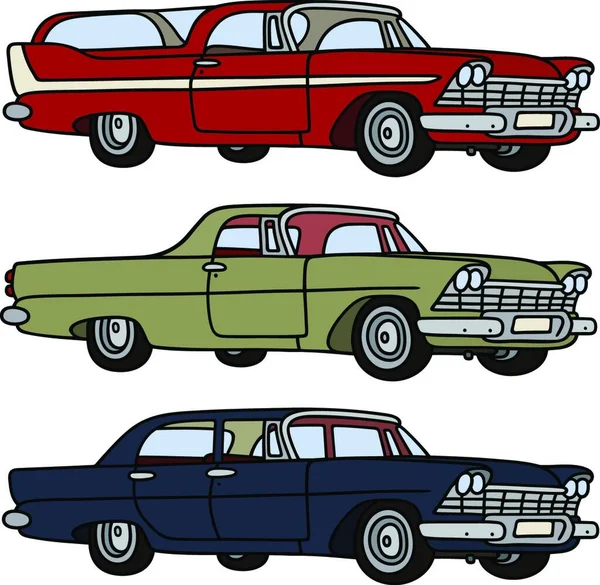 Classic American Cars Vector Ilustración — Vector de stock