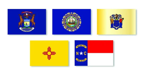 United States State Flag Collection Illustration Vectorielle Graphique — Image vectorielle