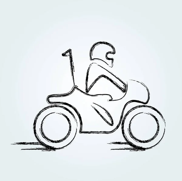Hombre Scooter Vector Ilustración — Vector de stock