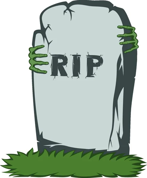 Spooky Tombstone Graphic Vector Illustration — Stock Vector