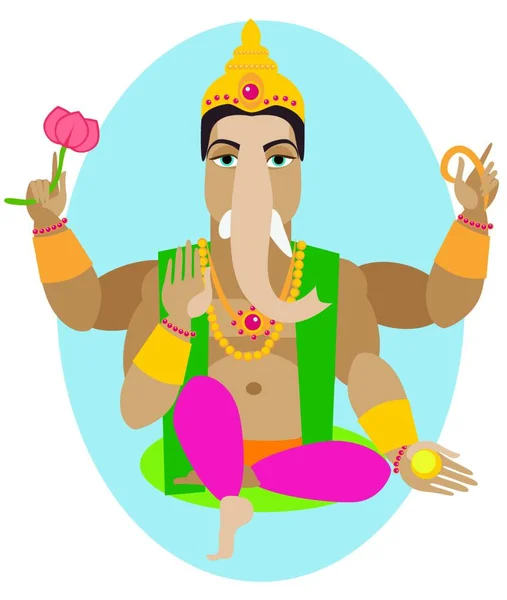 Ilustración Estatua Señor Ganesha — Vector de stock