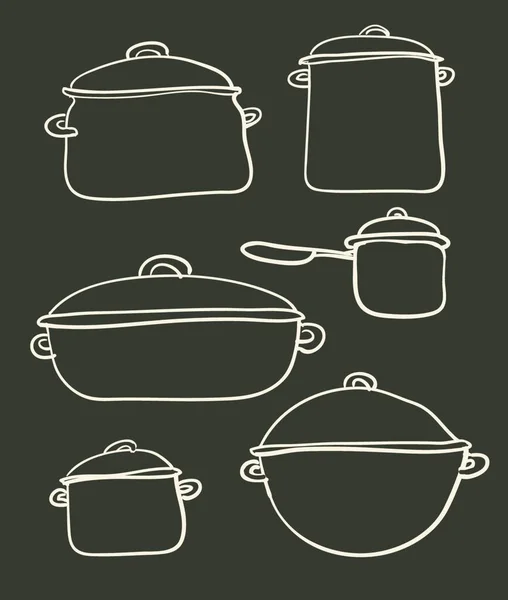 Conjunto Utensilios Cocina Ilustración Vectorial — Archivo Imágenes Vectoriales