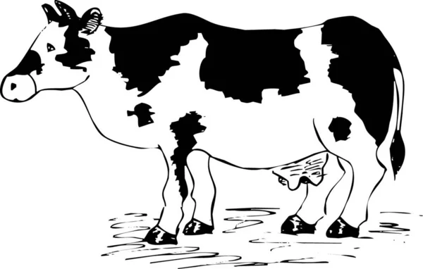 可爱的卡通奶牛病媒图解 — 图库矢量图片