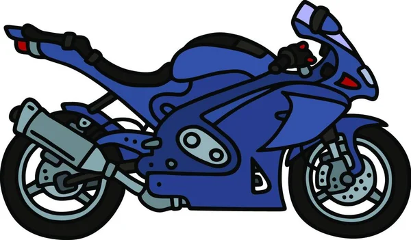 Abbildung Des Dunkelblauen Motorrads — Stockvektor