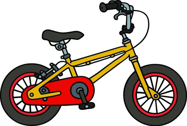 Sárga Gyermekkerékpár Illusztrációja — Stock Vector