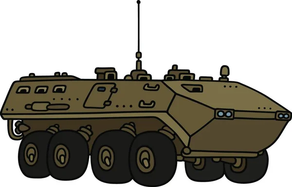 Illustration Wheeled Troop Carrier — Stock Vector