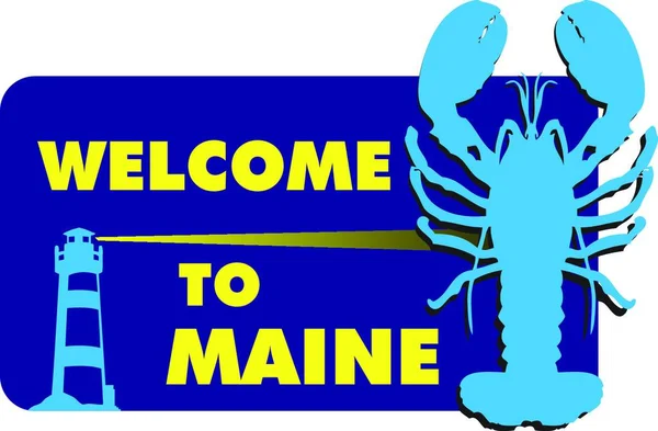 Ilustracja Witamy Maine — Wektor stockowy