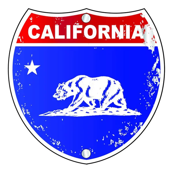 Καλιφόρνια Interstate Sign Διανυσματική Απεικόνιση — Διανυσματικό Αρχείο