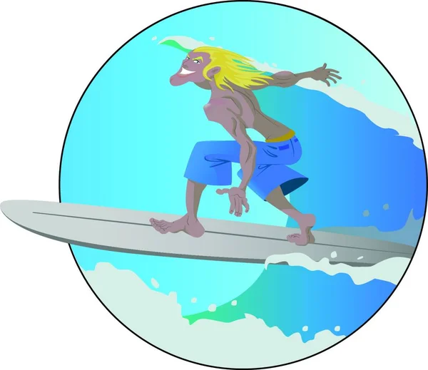 Ilustración Del Surfista — Archivo Imágenes Vectoriales