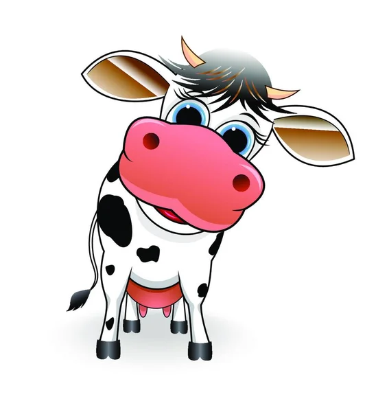 Linda Ilustración Vector Vaca Dibujos Animados — Vector de stock