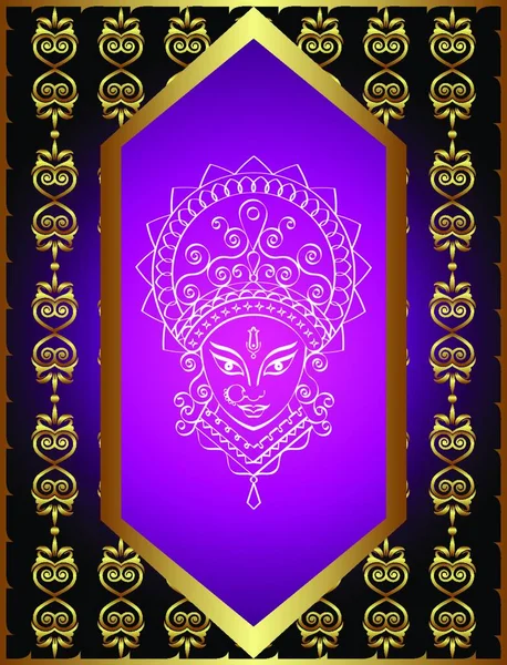 Durga Goddess Power Graphic Vector Illustration — Stock Vector
